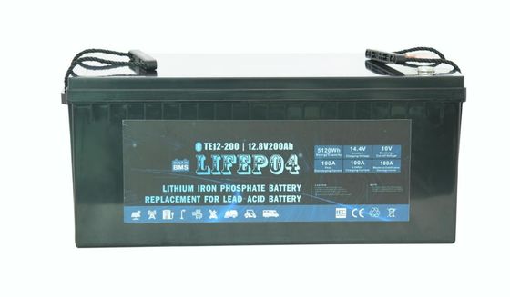 Baterai Lifepo4 Portabel ABS 12V 200AH Untuk Daya Cadangan