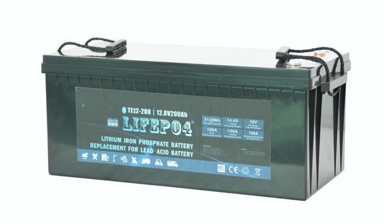 Baterai Lifepo4 Portabel ABS 12V 200AH Untuk Daya Cadangan