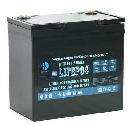 25.5kg Lifepo4 UPS Baterai Tegangan 12V Maksimum Daya Saat ini 50A 500Ah